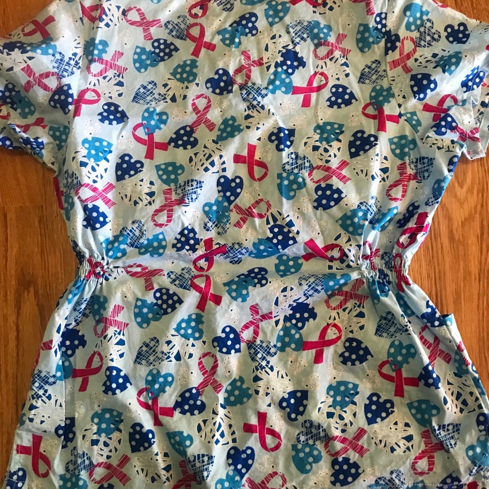 Pink Ribbon Scrub Top - Picture 3 of 5